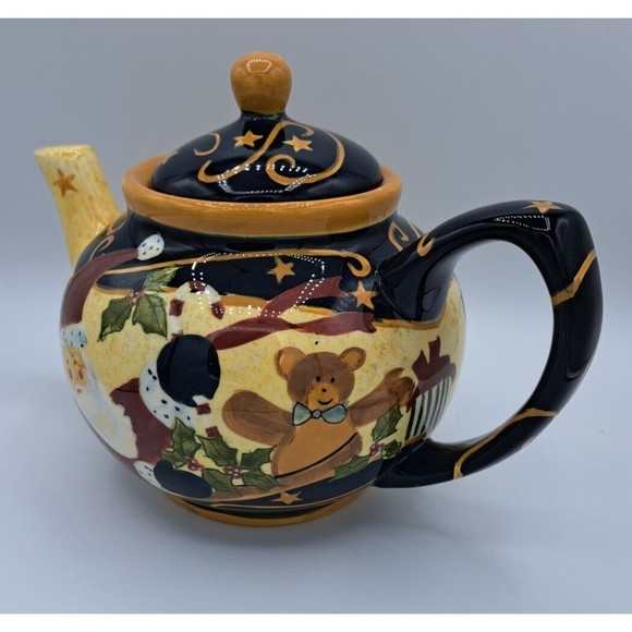 Earthenware Lang The Night Before Christmas Teapot Susan Winget 2001 - Picture 4 of 9
